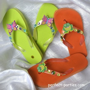 Decorating Flip Flops for Birthday Party Craft Ideas