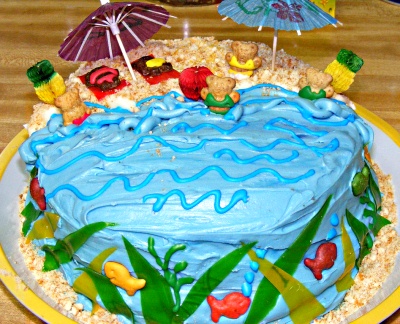 Luau Birthday Cakes on Ocean Cake