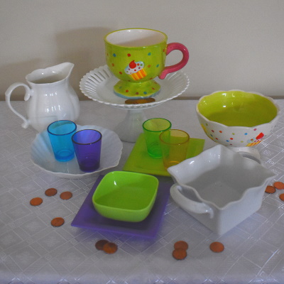 Penny Toss game...set up dishes, cups and containers for this carnival game.