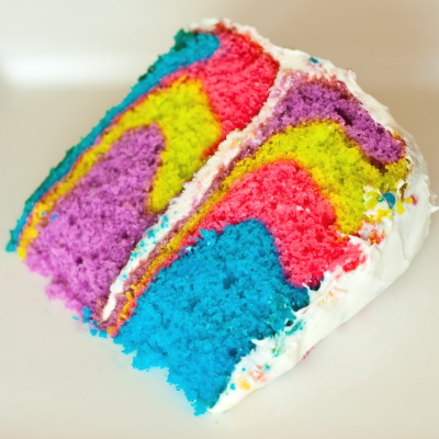 How to make a rainbow cake.