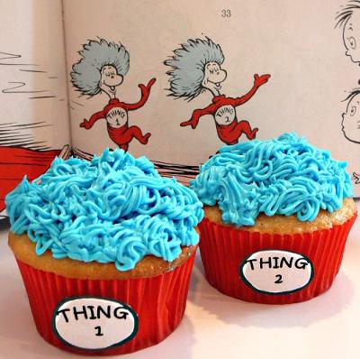 Thing 2 and Thing 2 Cupcakes